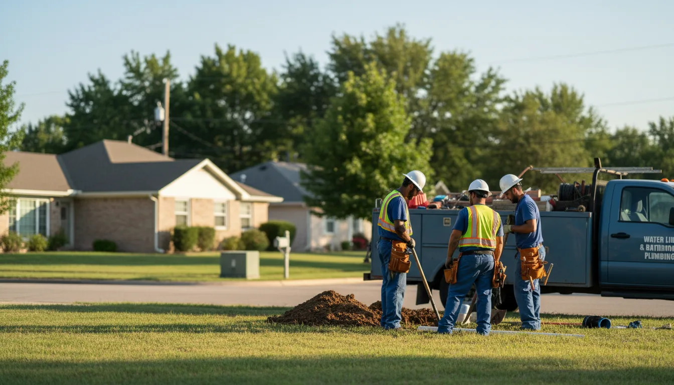 Residential water line and bathroom plumbing service in Story City, IA